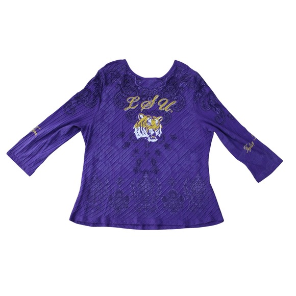 LSU Tigers P. Michael Purple Graphic Long Sleeve Top Women's 2X - Picture 3 of 6